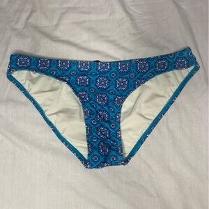 EQ Viva Blue Patterned Drawstring Bikini Bottoms Size Large